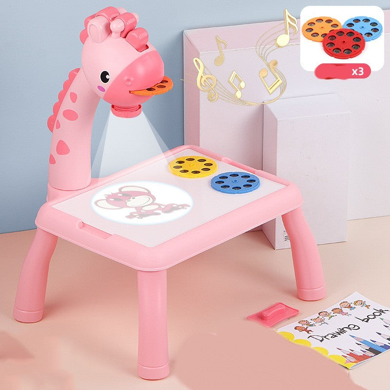 Children LED Projector Art Drawing Table